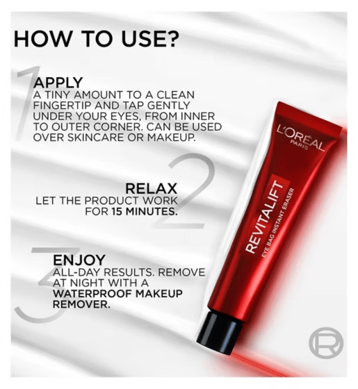 NEW Revitalift Laser Eye Bag Eraser – Instant Gel-to-Tape Formula for Puffy Eyes & Wrinkles (Up to 8H)