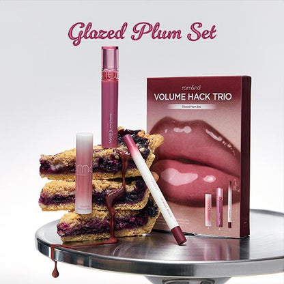 💋 rom&nd LIP VOLUME HACK TRIO – 3-in-1 Lip Set for Fuller. Juicy Lips | Pencil + Balm + Gloss