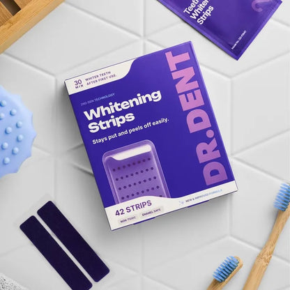 DRDENT Purple Teeth Whitening Strips - 7/21 Whitening Sessions - Safe for Enamel