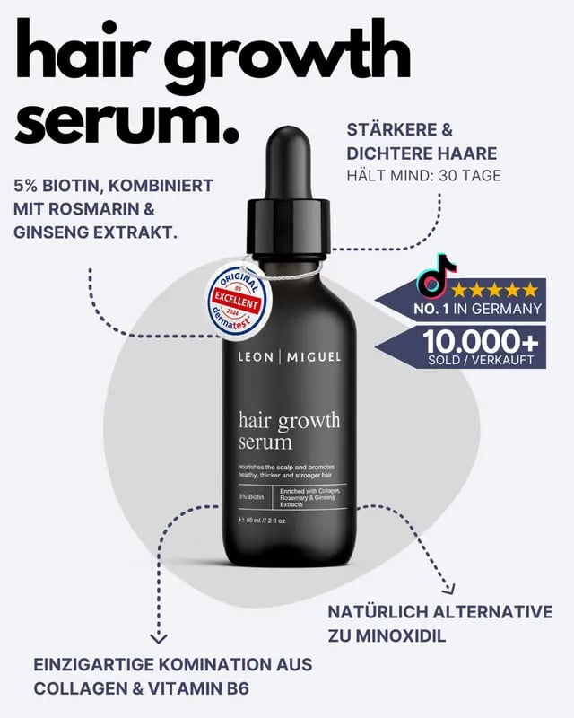 hair growth serum - Haarserum mit 5% Biotin & Rosmarin-Ginseng