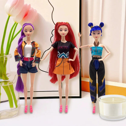 🔥Cosplay Kpop Demon Hunters Dolls Moveable Joint Collectible Figure 3 Pieces