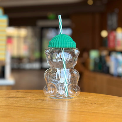 Bearista Glass Straw Cup 🐻✨