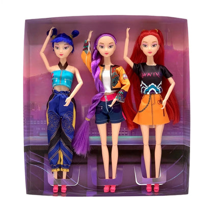 🔥Cosplay Kpop Demon Hunters Dolls Moveable Joint Collectible Figure 3 Pieces