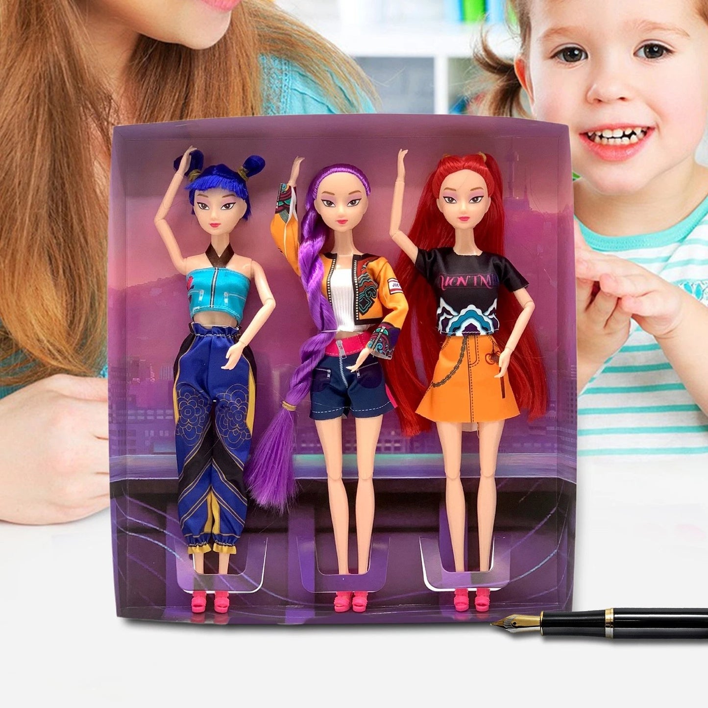 🔥Cosplay Kpop Demon Hunters Dolls Moveable Joint Collectible Figure 3 Pieces