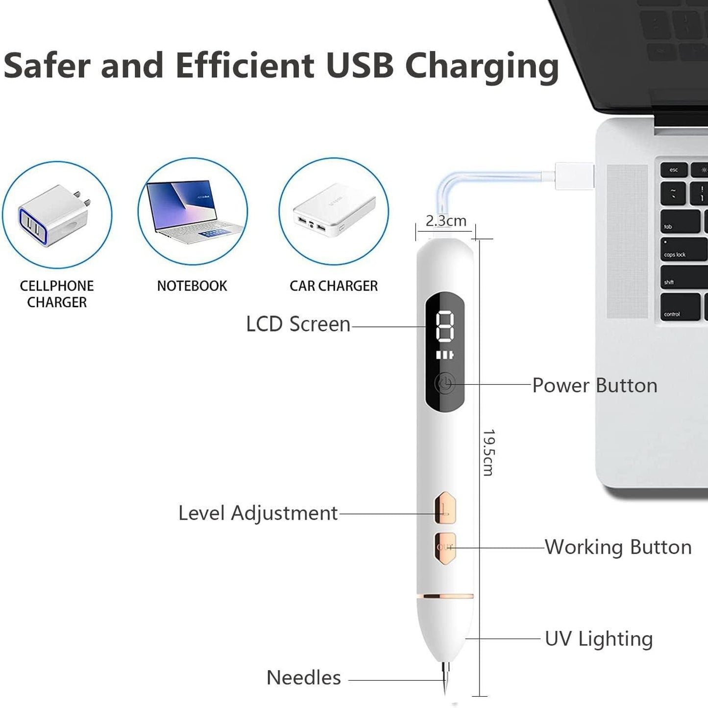LCD Beauty Pen - Rejuvenating Facial Massager with