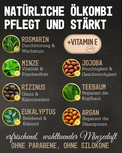 Haar Serum Wachstum und Pflege - PREMIUM Rosmarin+ Haaröl – Bio-zertifiziert