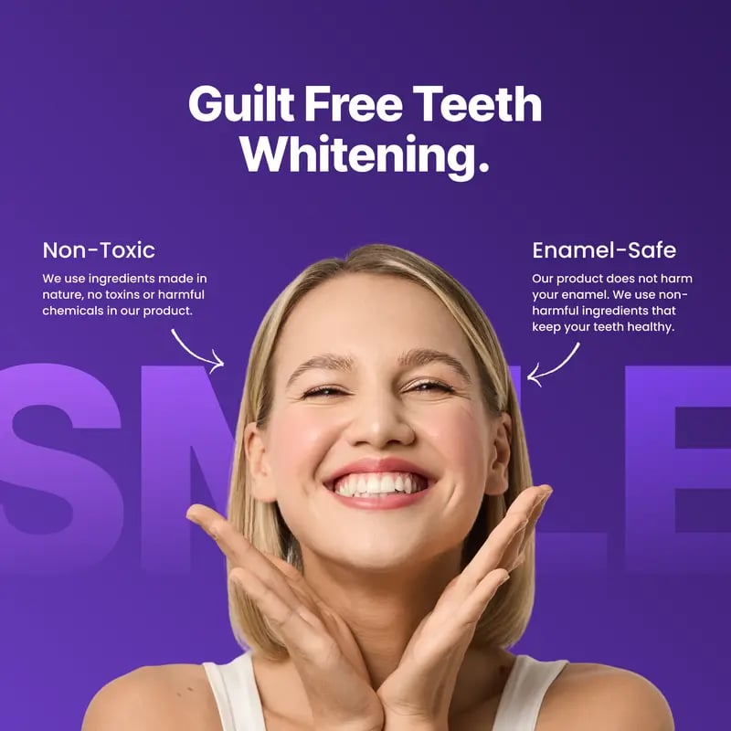 DRDENT Purple Teeth Whitening Strips - 7/21 Whitening Sessions - Safe for Enamel