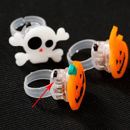 50Pcs(+2pcs) Halloween Light Up Rings Party Favors Light Up Toys luminous Flash Finger LED Ring Blinking Jelly Rubber Ring for Kids Adults Christmas Gifts Plastic Spooky