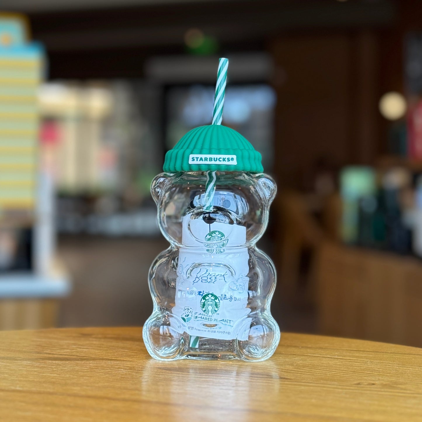 Bearista Glass Straw Cup 🐻✨