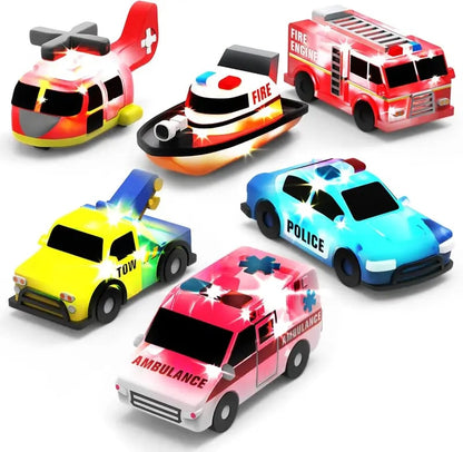Tub Works Emergency Cars Light Up Bath Toys 6 Pack