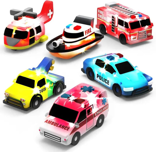 Tub Works Emergency Cars Light Up Bath Toys 6 Pack