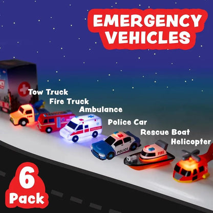 Tub Works Emergency Cars Light Up Bath Toys 6 Pack